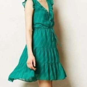 Anthropologie Women’s HD In Paris Ruffle Dot Signe Mini Dress Size 4